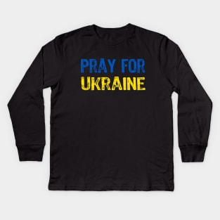 Pray for Ukraine Kids Long Sleeve T-Shirt